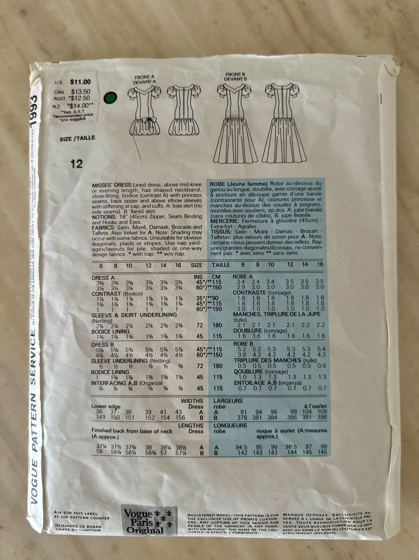 Vogue Pattern - Givenchy